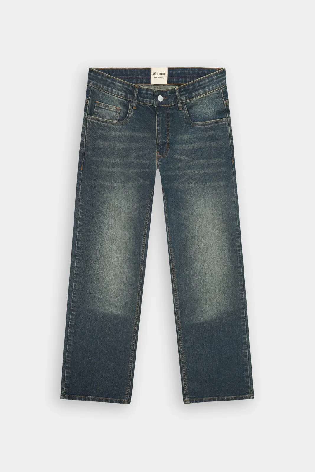 Straight-Leg-Jeans in Dirty-Vintage-Waschung, Vorderansicht