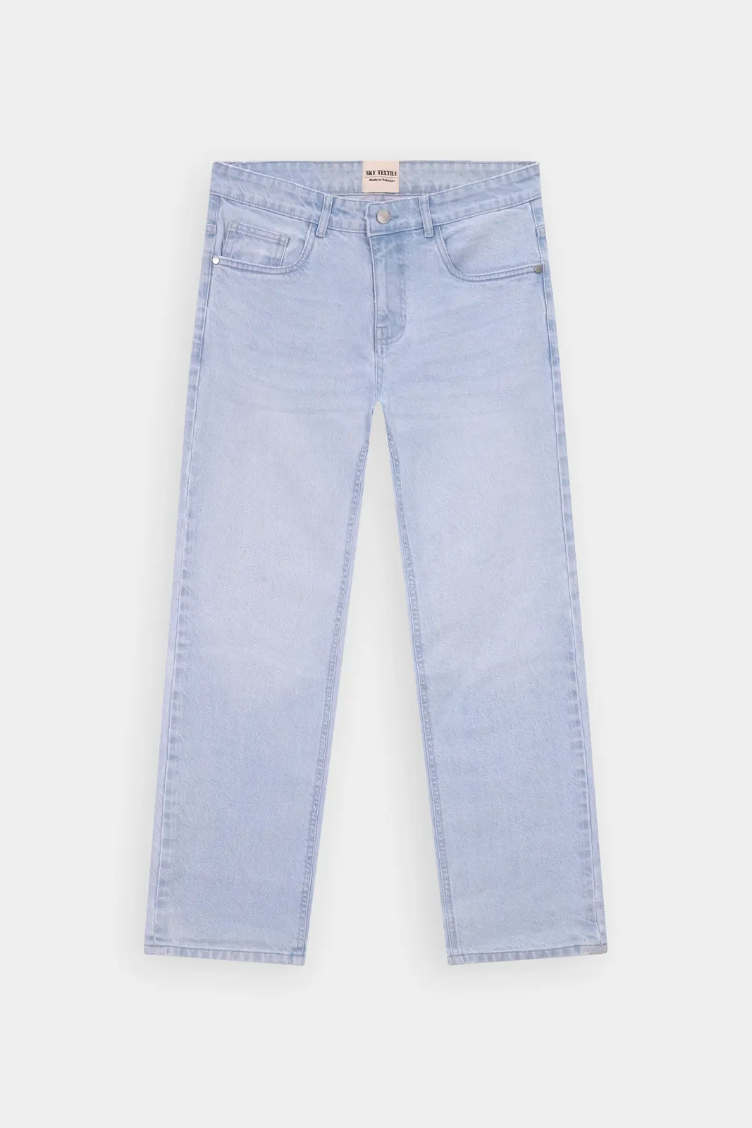 Sehr helle bleach-washed Straight-Leg-Jeans, Vorderansicht