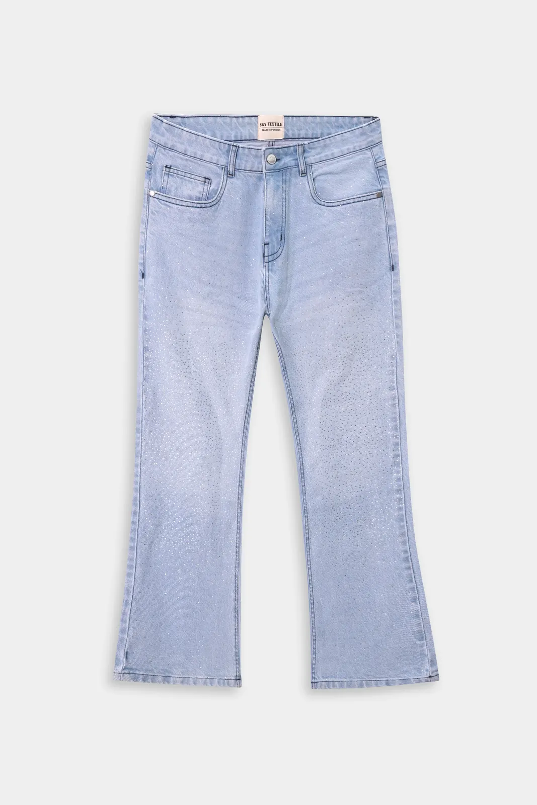 Sehr helle gebleichte Bootcut-Jeans, Vorderansicht