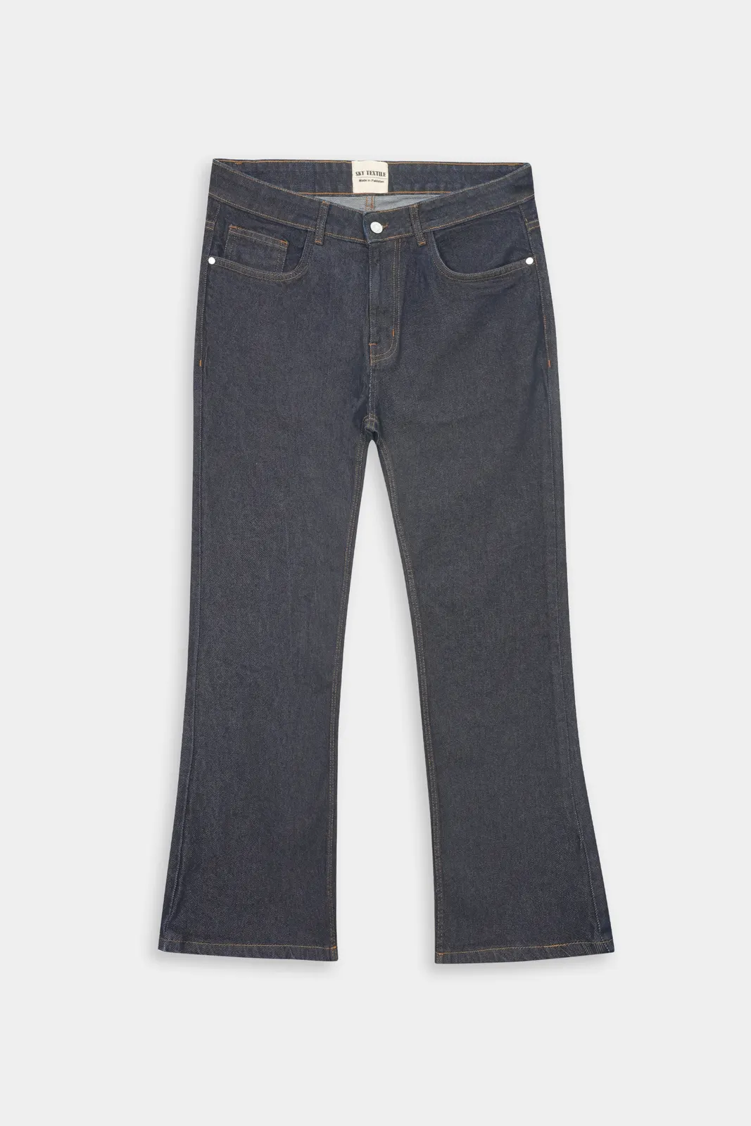 Bootcut-Jeans in Raw-Grau-Indigo, Vorderansicht