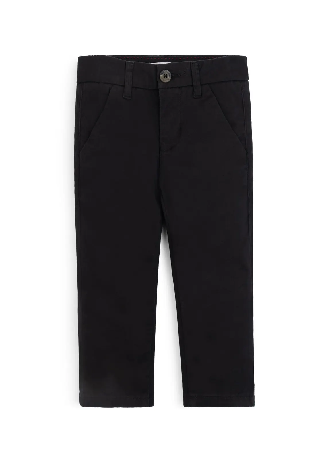 Kinder-Chino in tiefem Schwarz aus Baumwoll-Twill, Vorderansicht